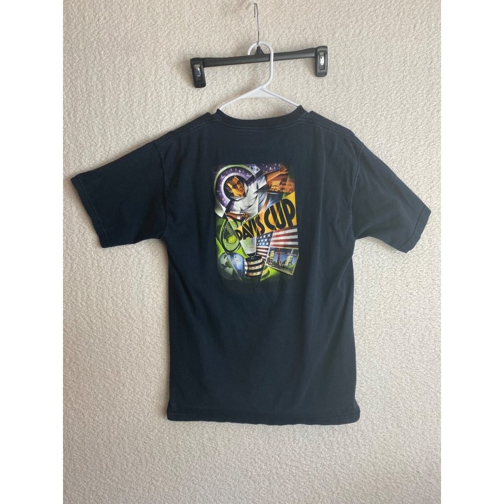 Fruit of the Loom Davis Cup Tennis USA vs. Spain T-shirt Black Size Large